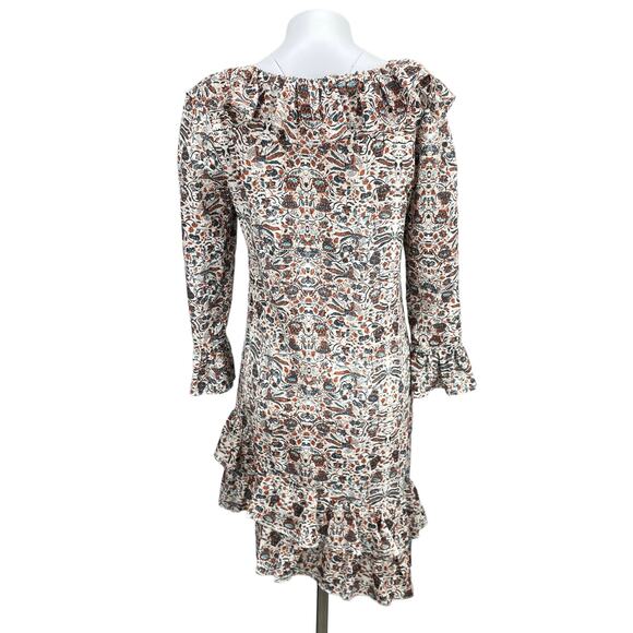 DIANE VON FURSTENBERG 100% Silk Flounce Dress Sz 4 - Picture 6 of 7